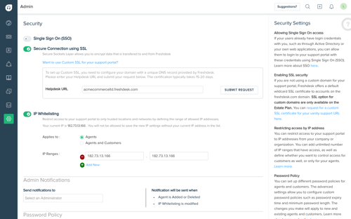 Security - SSL  and IP whitelisting